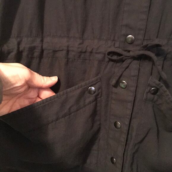 Free People Too Far black Sleeveless Utility Long Tunic Vest Top oversized XS - Picture 9 of 11